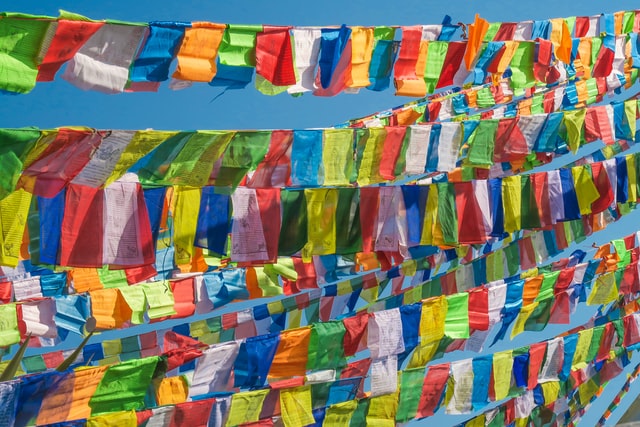 Praying flags at Durbar Square, Kathmandu, Nepal